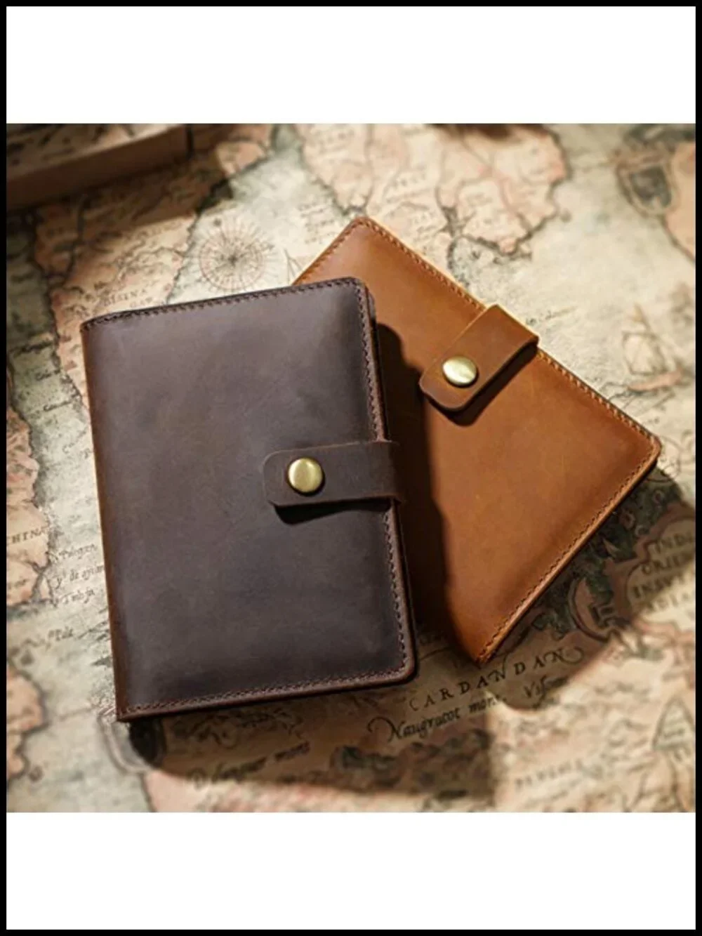 Genuine Full Grain Leather Passport Holder with 5 Card Slots | Slim Bifold